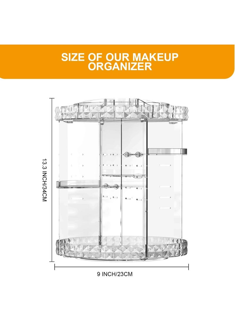 منظم مكياج دوار 360 درجة، 7 طبقات قابلة للتعديل، منظم مستحضرات تجميل ذو سعة كبيرة، منظم مكياج شفاف للتخزين - Image 2